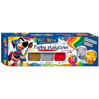 St Majewski Bambino Farby plakatowe12 kolorów + 1 gratis