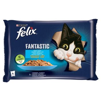 Felix Fantastic Karma dla kotów rybne smaki w galaretce 340 g (4 x 85 g)