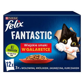 Felix Fantastic Karma dla kotów wiejskie smaki w galaretce 1,02 kg (12 x 85 g)