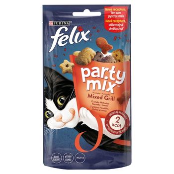 Felix Party Mix Mixed Grill Przekąski o smaku wołowiny kurczaka i łososia 60 g