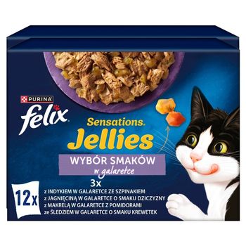 Felix Sensations Jellies Karma dla kotów wybór smaków w galaretce 1,02 kg (12 x 85 g)