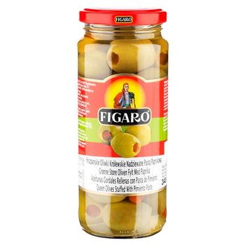 Figaro Hiszpańskie oliwki królewskie nadziewane pastą paprykową 340 g