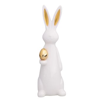 Figurka Zając z Jajkiem Altom Design Porcelana 6x6x19