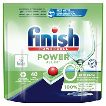 Finish Power 0 % Tabletki do mycia naczyń w zmywarce 640 g (40 sztuk)