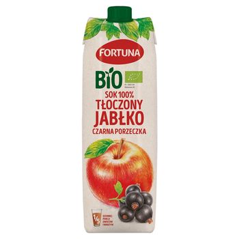 Fortuna Bio Sok 100 % tłoczony jabłko czarna porzeczka 1 l