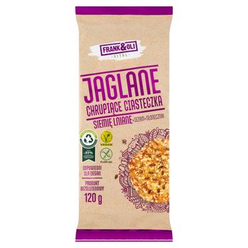 Frank&Oli Jaglane chrupiące ciasteczka siemię lniane + sezam + słonecznik 120 g