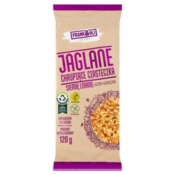 Frank&Oli Jaglane chrupiące ciasteczka siemię lniane + sezam + słonecznik 120 g
