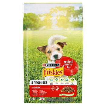 Friskies 5 Promises Mini Menu Karma dla dorosłych psów małych ras z wołowiną 1,5 kg