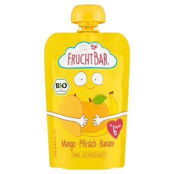 FRUCHTBAR Ekologiczny mus owocowy mango brzoskwinia banan powyżej 6 miesiąca 100 g