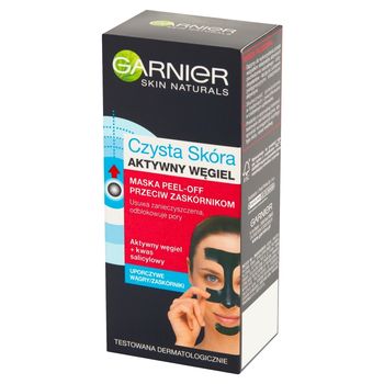 Garnier Czysta Skóra Maska peel-off przeciw zaskórnikom aktywny węgiel 50 ml