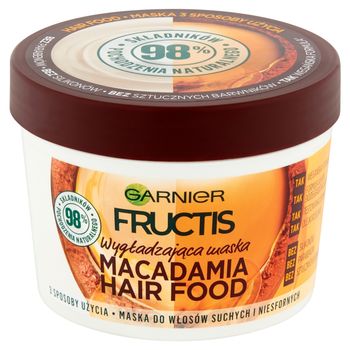Garnier Fructis Macadamia Hair Food Maska do włosów suchych i niesfornych 390 ml