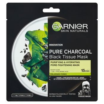 Garnier Pure Charcoal Oczyszczająca maska na tkaninie z węglem 28 g