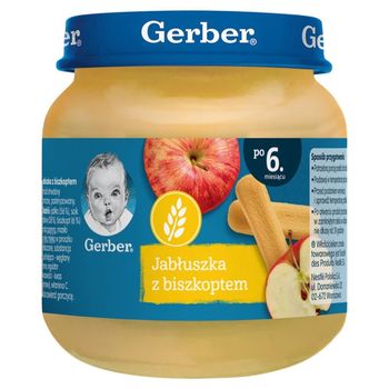 Gerber Jabłuszka z biszkoptem po 6. miesiącu 125 g 