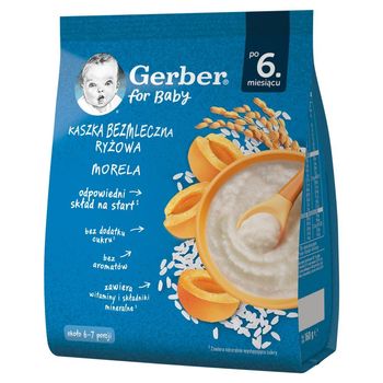 Gerber Kaszka bezmleczna ryżowa morela po 6. miesiącu 160 g
