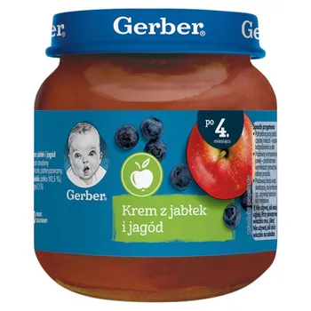 Gerber Krem z jabłek i jagód po 4. miesiącu 125 g