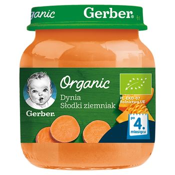 Gerber Organic Dynia słodki ziemniak dla niemowląt po 4. miesiącu 125 g