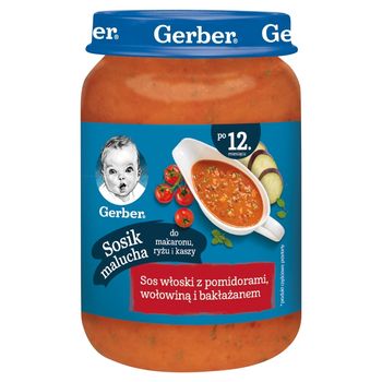 Gerber Sos włoski z pomidorami wołowiną i bakłażanem dla dzieci po 12. miesiącu 190 g