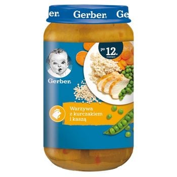 Gerber Warzywa z kurczakiem i kaszą dla dzieci po 12. miesiącu 250 g
