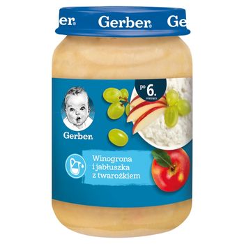 Gerber Winogrona i jabłuszka z twarożkiem dla niemowląt po 6. miesiącu 190 g