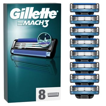 Gillette Mach3 Ostrza wymienne do maszynki do golenia dla mężczyzn, 8 ostrza wymienne