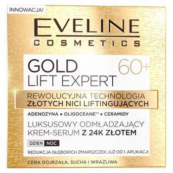 GOLD LIFT EXPERT Luksusowy odmładzający krem-serum z 24k złotem 60+