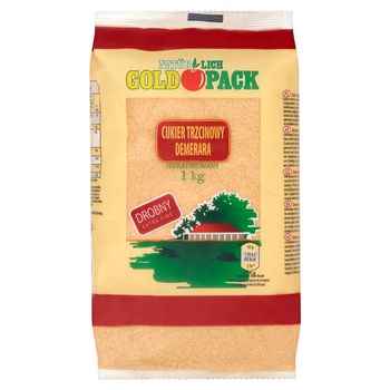 Gold Pack Cukier trzcinowy Demerara nierafinowany drobny 1 kg