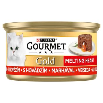 Gourmet Gold Melting Heart Karma dla kotów z wołowiną 85 g