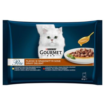 Gourmet Perle Karma dla kotów fileciki w smakowitym sosie 340 g (4 x 85 g)