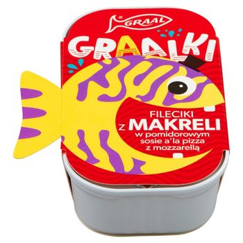 GRAAL Graalki Fileciki z makreli w pomidorowym sosie a'la pizza z mozzarellą 110 g