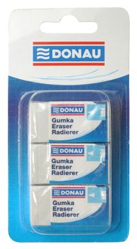 Gumka Mała Biała Uniwersalna 3 szt. Blister Donau