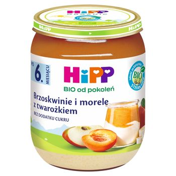 HiPP BIO Brzoskwinie i morele z twarożkiem po 6. miesiącu 160 g