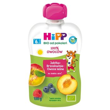 HiPP BIO Mus owocowy po 6. miesiącu jabłka-brzoskwinie-owoce leśne 100 g