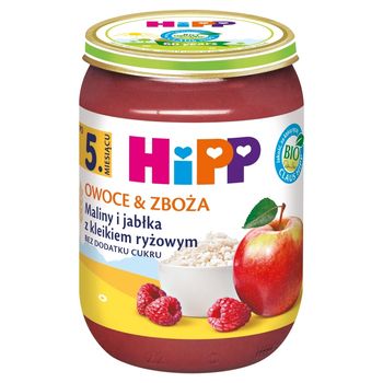 HiPP BIO Owoce & Zboża Maliny i jabłka z kleikiem ryżowym po 5. miesiącu 190 g