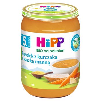 HiPP BIO Rosołek z kurczaka z kaszką manną po 5. miesiącu 190 g
