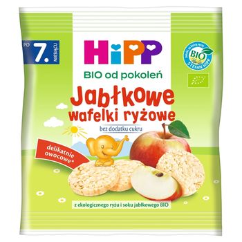 HiPP BIO Wafelki ryżowe po 7. miesiącu jabłkowe 30 g