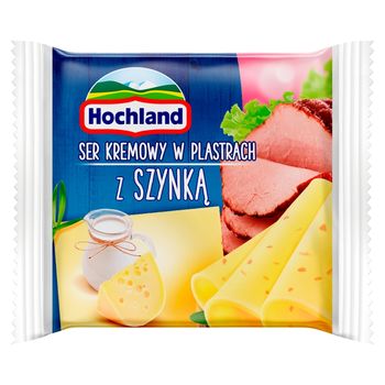 Hochland Ser kremowy w plastrach z szynką 130 g