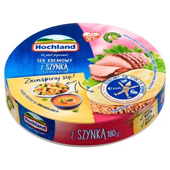 Hochland Ser kremowy z szynką w trójkącikach 180 g