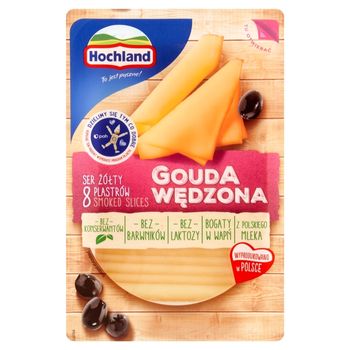 Hochland Ser żółty gouda wędzona w plastrach 135 g