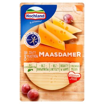 Hochland Ser żółty maasdamer w plastrach 135 g