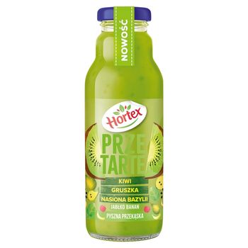 Hortex Przetarte Smoothie jabłko banan gruszka kiwi z dodatkiem nasion bazylii 300 ml