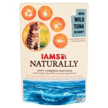IAMS Naturally z dzikim tuńczykiem w sosie Karma dla dorosłych kotów 85 g