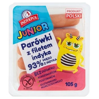 Indykpol Junior Parówki z filetem indyka 105 g