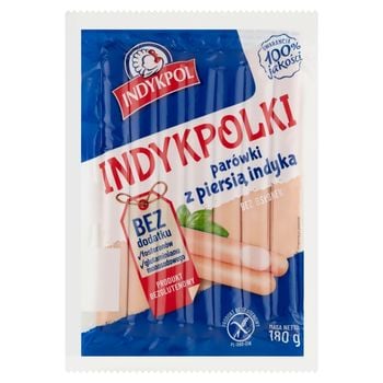 Indykpol Parówki Indykpolki z piersią indyka 180 g