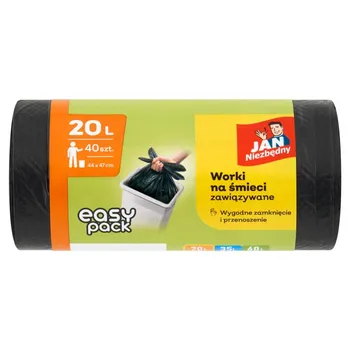 Jan Niezbędny Easy-Pack Worki na śmieci zawiązywane 20 l 40 sztuk
