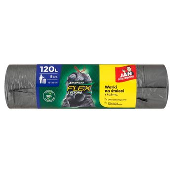 Jan Niezbędny Magnum Flex & Strong Worki na śmieci z taśmą 120 l 8 sztuk