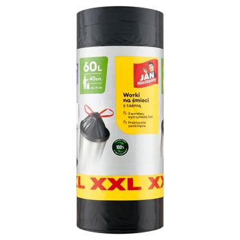 Jan Niezbędny XXL Worki na śmieci z taśmą 60 l 40 sztuk