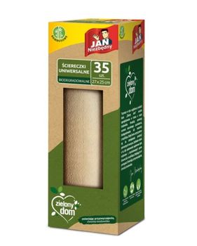 JAN NIEZBĘDNY Zielony Dom Ściereczki uniwersalne bambusowe 27x25 cm 35 szt