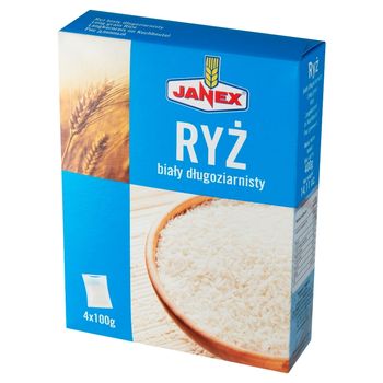Janex Ryż biały długoziarnisty 400 g (4 x 100 g)