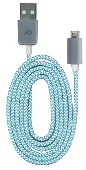 Kabel POSS Micro USB - USB z nylonowym oplotem niebieski 
