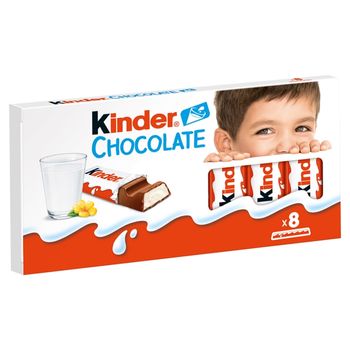 Kinder Chocolate Batonik z mlecznej czekolady z nadzieniem mlecznym 100 g (8 sztuk)